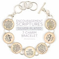 Encouragement Scriptures - Silver-Plated Bible Verse Charm Bracelet