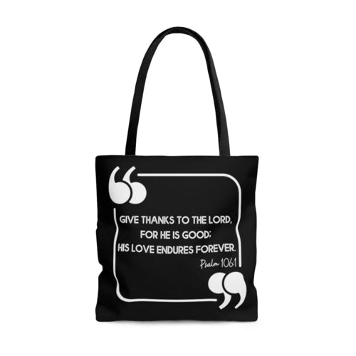 Large Tote Bag - Give Thanks to the Lord - Christian Inspiration