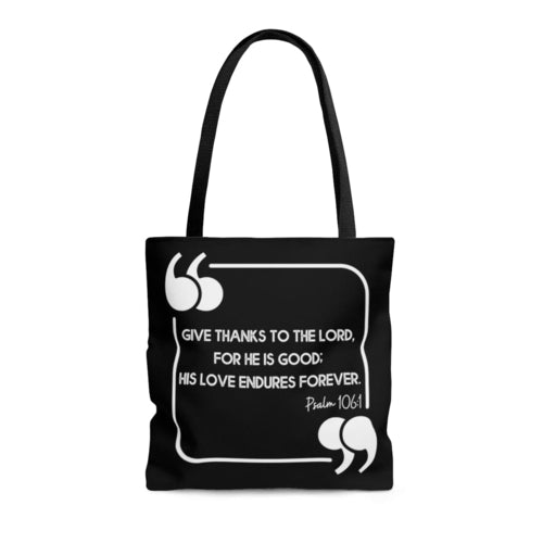 Large Tote Bag - Give Thanks to the Lord - Christian Inspiration